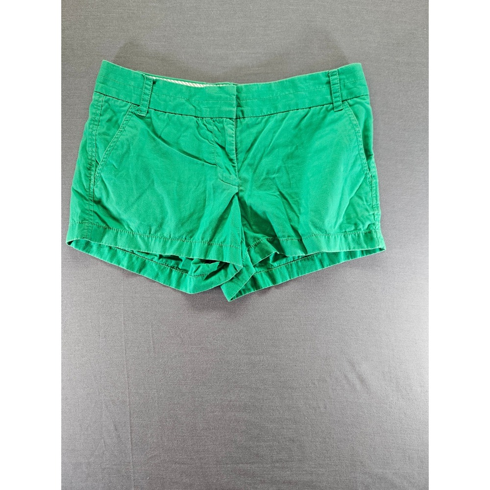 J.Crew Broken-In Chino Shorts Womens 6 Green Cotton Low Rise Preppy Summer